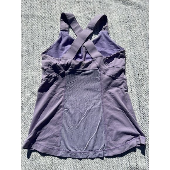 Lululemon Tank Top 8 Purple Cross Back Scoop Neck Activewear Yoga Active Womens - Picture 5 of 7